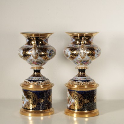 Antik, Vase, antike Vasen, antike Vase, antike italienische Vase, antike Vase, neoklassizistische Vase, Vase aus dem 19. Jahrhundert, Paar Vasen