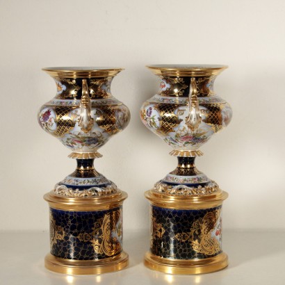 Antik, Vase, antike Vasen, antike Vase, antike italienische Vase, antike Vase, neoklassizistische Vase, Vase aus dem 19. Jahrhundert, Paar Vasen