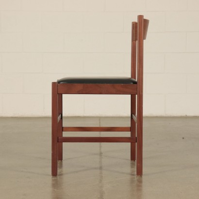 Set of Chairs Teak Skai Vintage Italy 1960s