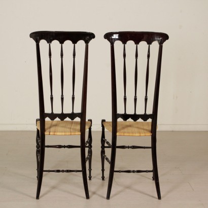 Pair of Chairs Lacquered Wood Vintage Italy 1960s