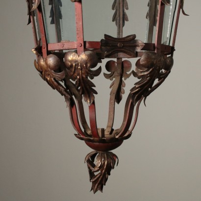 Lantern Glass Metal Sheet Italy Late 1800s