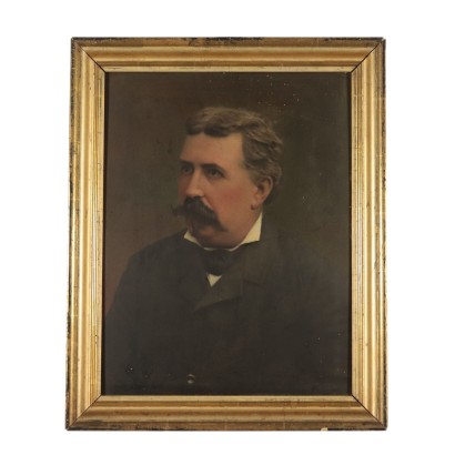 Portrait d'Homme Enrico Benzoni Huile sur Carton 1894
