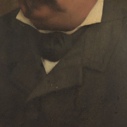 Portrait d'Homme Enrico Benzoni Huile sur Carton 1894