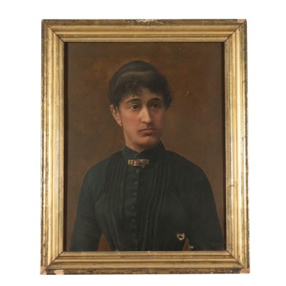 Portrait de Femme Enrico Benzoni Huile sur Toile 1896