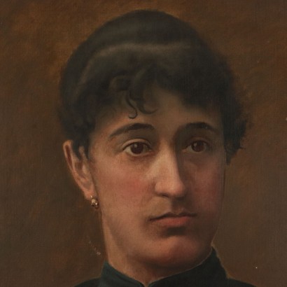 Portrait de Femme Enrico Benzoni Huile sur Toile 1896