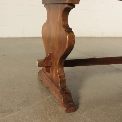 Revival Refectory Table Solid Oak Italy 20th Century