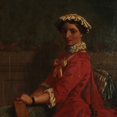Portrait of a Lady Oil Painting 19th Century