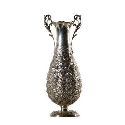 Silver Vase Made in Italy Mid 20th Century
