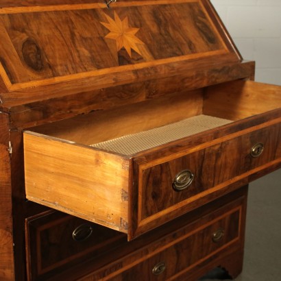 Drop-leaf Secretaire Manufactured in Rome Italy 18th Century