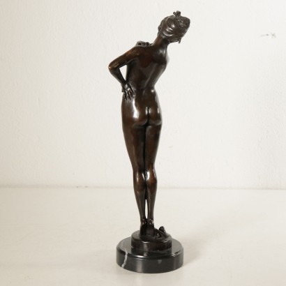 Sculpture Bronze Marbre noir Signature de l'Artiste '900