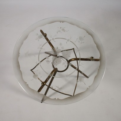 Coffee Table Glass Top Vintage Italy 1940s-1950s
