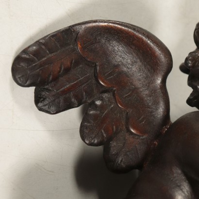 Paire de Petits Anges Bois sculpté Italie Fin '800
