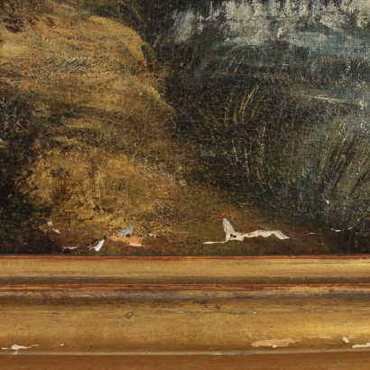 Landscape Painting with River and Figures 18th Century