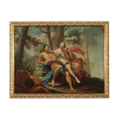 Heracles and Omphale Oil Painting 18th Century