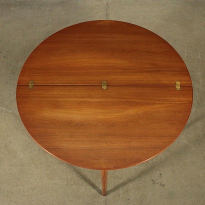 Danish Round Table Convertible Console Teak 1960s
