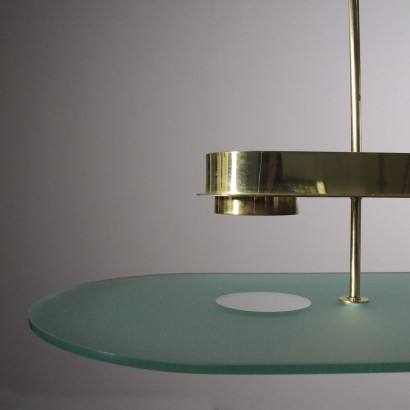 Ceiling Lamp for Lumi Ground Glass Brass 1980s