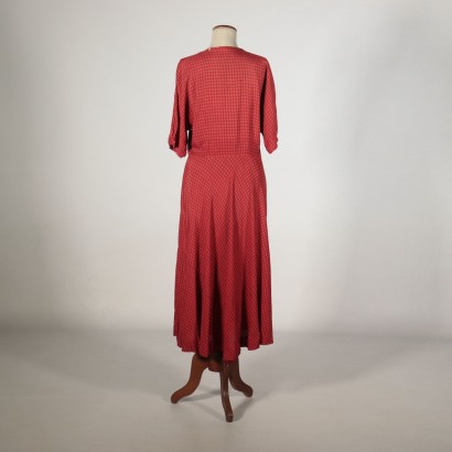 Vintage Summer Red Dress manufactured in Italy 1930s