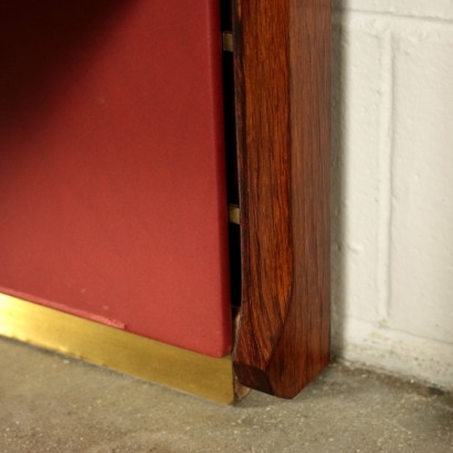 Bookcase La Permanente Mobili Cantù Rosewood Brass Leatherette 1950s