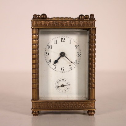 Horloge de Voyage Bronze Verre Métal émaillé '800