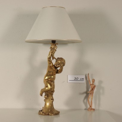 Lamp with Porcelain Sculpture by Benaccio Giorgio 20th CenturyLuigi