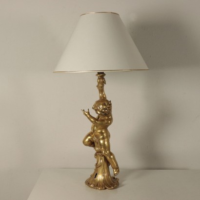 Lamp with Porcelain Sculpture by Benaccio Giorgio 20th CenturyLuigi