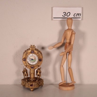 Horloge de Table Argent ciselé doré Fin'800 Début'900
