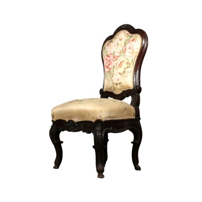 Inlayed Walnut Chair Italy 19th Century
