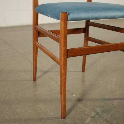 Chairs by Gio Ponti Ash Wood Velvet Upholstery 1960s
