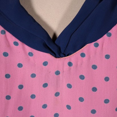 Vintage Cocktail Dress with Polka Dots Italy 1950's
