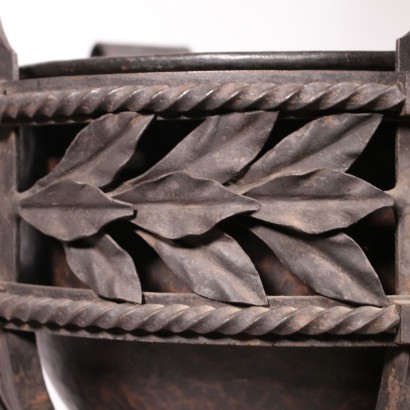Planter in Wrought Iron and Copper Italy Early 20th Century