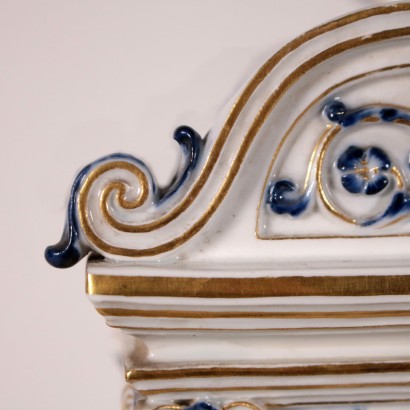 Meissen Ceramic Desk Clock Bronze 1800s-1900s