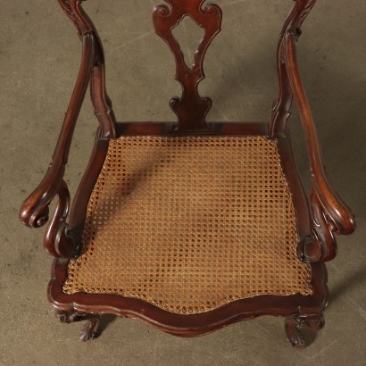Pair of Walnut Chairs Italy 20th Century