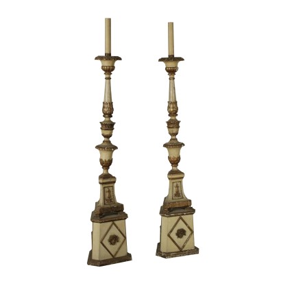 Pair of Gilded Wood Torchères Italy 18th-19th Century