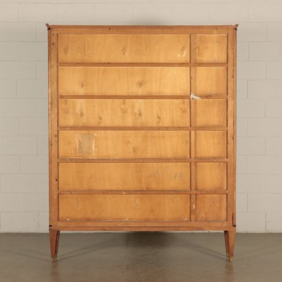 Vintage Bookcase Walnut Veneer and Brass Italy 1950's