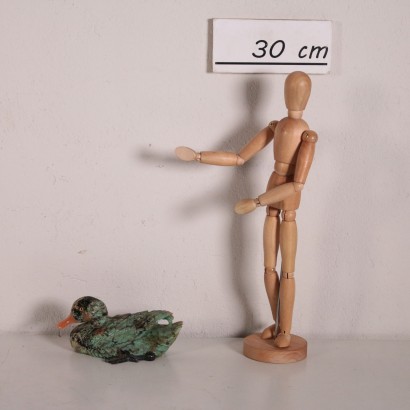 Sculpture Pierre Polychrome Petite Canard '900