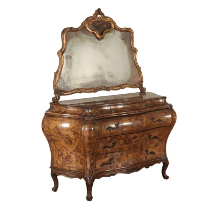 Walnut Chest with Mirror Italy 20th Century