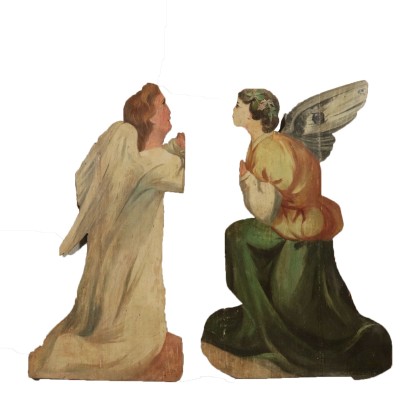 Coppia di angeli in legno