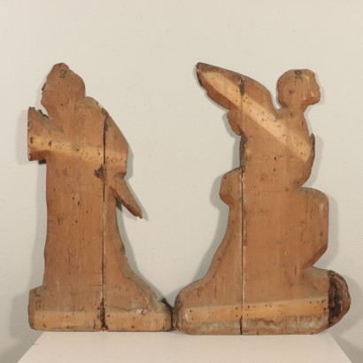 Coppia di angeli in legno