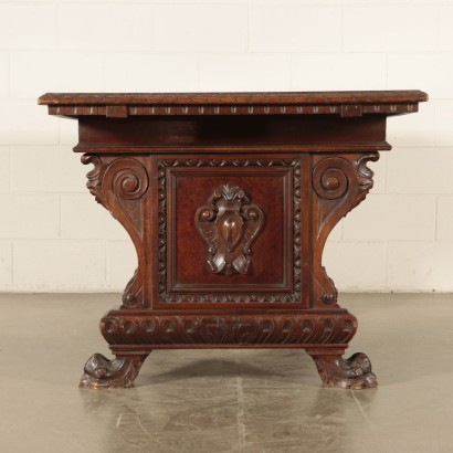 Extendable Refectory Table Walnut Italy Early 20th Century
