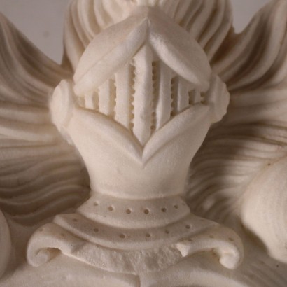 Blason Noble Marbre Blanc Sculpté Italie Fin '800