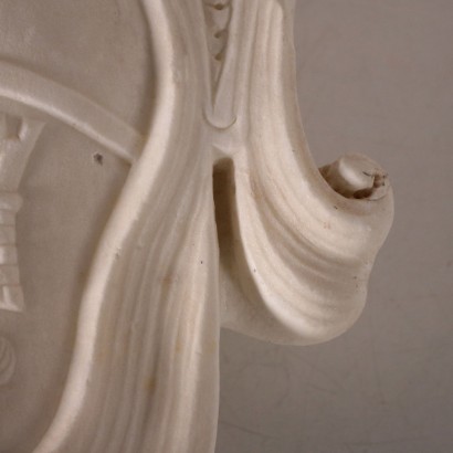 Blason Noble Marbre Blanc Sculpté Italie Fin '800