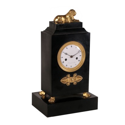 Horloge de Table Fer Patiné Bronze doré France '800