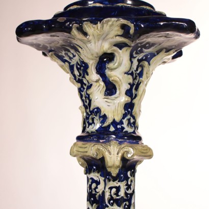 Earthenware Amphora with Neo-Renaissance Columns Italy 19th Century