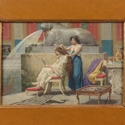 Watercolor by Francesco Coleman 19th Century