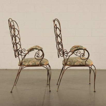 Pair or Armchairs in Gilded Iron Italy 20th Century