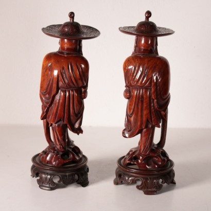 Pair of Wooden Statues China 20th Century