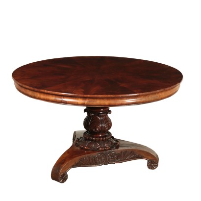 Round Mahogany Table France 19th Century