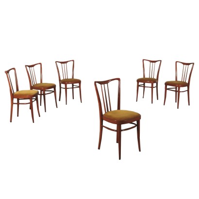 Six Vintage Beech Chairs 1950's-1960's