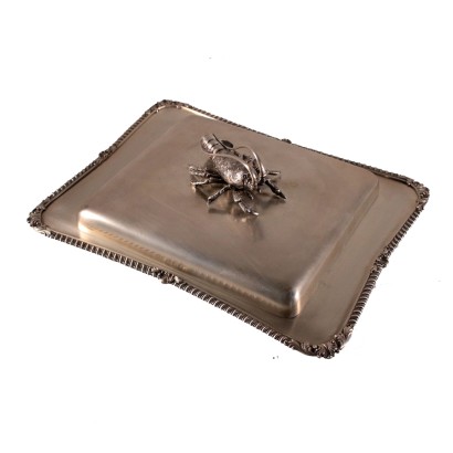 Silver and Crystal Tray Italy 20th Century