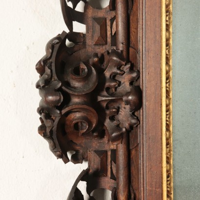 Carved Walnut and Linden Mirror Italy 19th Century